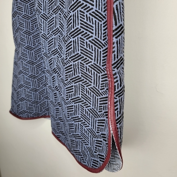 COP COPINE Melofeebis Jacquard Graphic‎ Mini Skirt Blue Women 40 EU Faux Leather - Picture 4 of 14